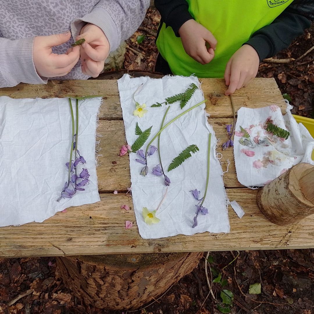 creative by nature - children learning outside at forest school